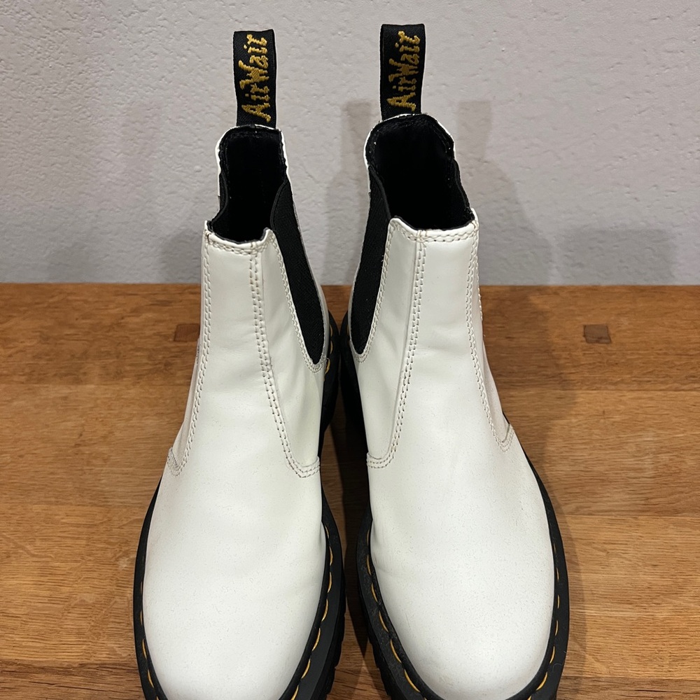 Dr. Martens White and Black Chelsea Boots